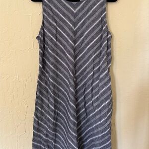 Striped Gray Sleeveless Dress